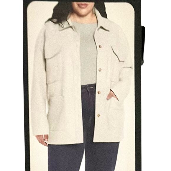 Banana Republic Cream Utility Jacket Relaxed Fit size XL New - Picture 2 of 12